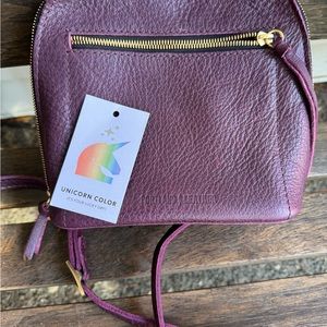 Portland leather Large Luna unicorn plum